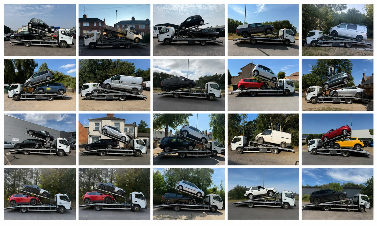 GMK vehicle transporter ready for vehicle collection